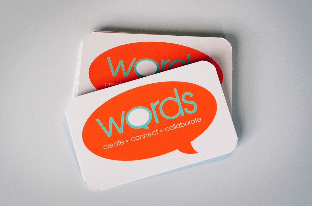 words logo and branding design business card